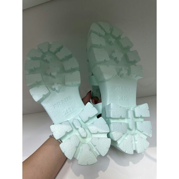 Prada Chunky Platform Jelly Sandals in Mint Green - Brand New, Size 38 with Box - Picture 4 of 6